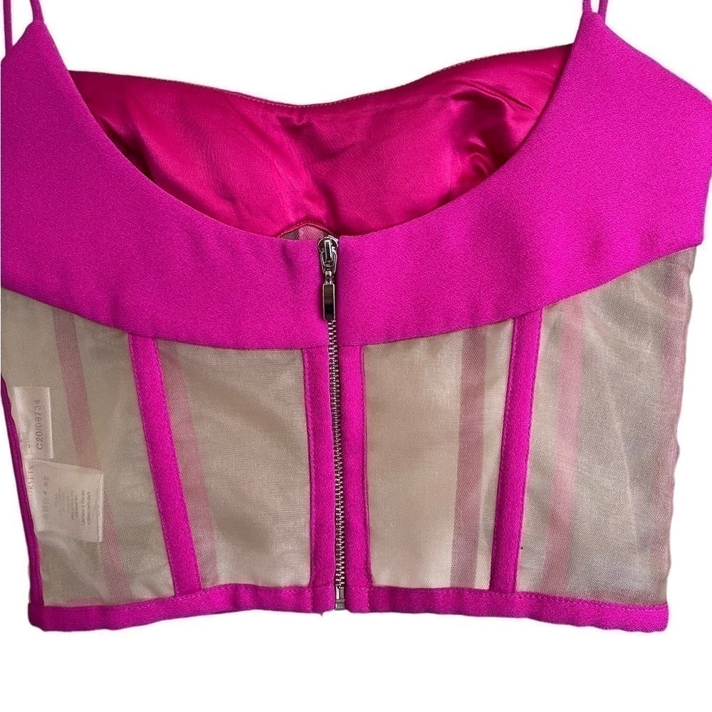 ROZIE CORSETS Crepe & Tulle Corset Fuchsia Pink FR 36 XS - Picture 7 of 12